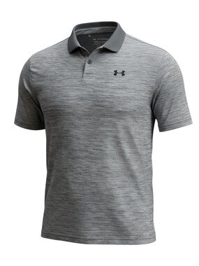 Under Armour Gray Heather Performance Polo with Dark Collar